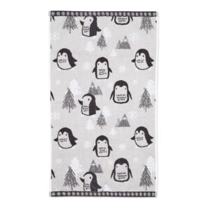 Világosszürke pamut törölköző 50x85 cm Cosy Penguin – Catherine Lansfield Catherine Lansfield